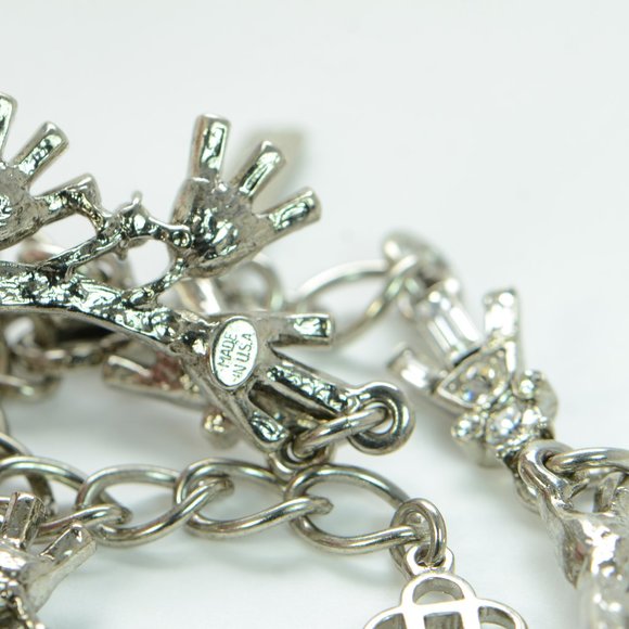 Oscar de la Renta Baguette Crystal Silver Necklace - Picture 5 of 8